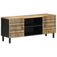 VidaXL TV-Schrank Schwarz 105x33,5x46 cm Raues Mangoholz