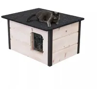 QLS Katzenhaus Katzenhütte Katzenhöhle für draußen Winterfest isoliert Outdoor