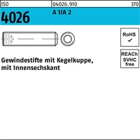 Industrial Quality Supplies ISO 4026 Gewindestifte mit Kegelkuppe &