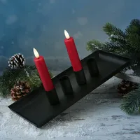 MARELIDA Stabkerzenhalter magnetisch Kerzenständer 29x12cm Kerzentablett Advent