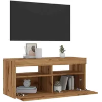 VidaXL TV-Schrank mit LED-Leuchten Artisan-Eiche 90x35x40 cm