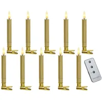 MARELIDA LED Baumkerzen mit Clip 10 Weihnachtskerzen kabellos Fernb