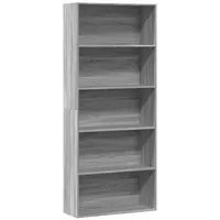 VidaXL Bücherregal Grau Sonoma 80x30x189 cm Holzwerkstoff