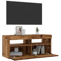 VidaXL TV-Schrank mit LED-Leuchten Altholz-Optik 90x35x40 cm