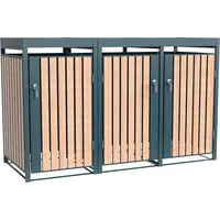Westmann Mülltonnenbox Planta 3 x 240 l Anthrazit/Holzoptik 84
