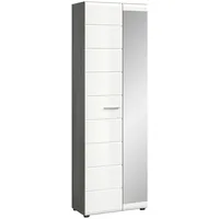 Xonox home Garderobenschrank Salsa ca. 60x192x37cm Weiß/Rauchsil.