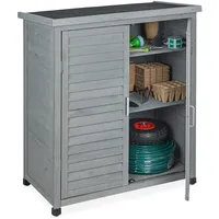 Relaxdays Gartenschrank, 3 Fächer, Flachdach mit Neigung, Doppeltür, HBT: