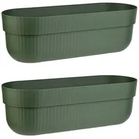 ENGELLAND - 2 x Blumenkasten, Blumentopf, Farbe: Moos-Grün, Pflanzkasten