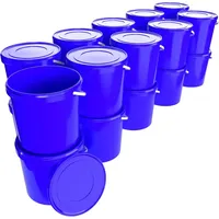 FixedByU 10 Eimer mit Deckel 10l Blau Rund |