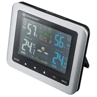 Bresser Wetterstation Silber Schwarz Funkwetterstation Außensensor Funkuhr Touch