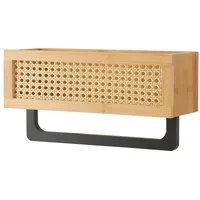 [en.casa] Wandregal Tervola 36x13x19 cm Bambus Rattanoptik