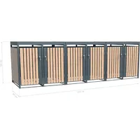 Westmann Metall Mülltonnenbox Planta 6x240 L Mülltonnenbox mit Pflanzdach