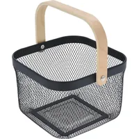 Storage Solutions Metallkorb mit Holzgriff, 25 x 24,5 x