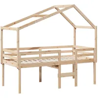 VidaXL Hochbett mit Dach 90x200 cm Massivholz Kiefer