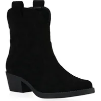 VAN HILL Cowboy Boots in Schwarz Velours