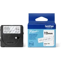 Brother Btag-135 Beschriftungsband, 12mm, weiß/transparent (BTAG135)