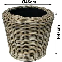 Beck ag VAN DER LEEDEN DRYPOT® Rattan Pflanzkübel Grau