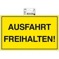 Exacompta 67065B Hinweisschild selbstklebend, Ausfahrt freihalten, schwarz auf gelbem