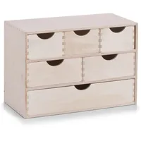 Zeller Present Regal, Natur, Holz, Birke, Hartholz, 6 Schubladen,