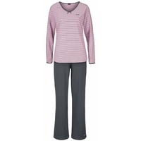 H.I.S. H.I.S Damen Pyjama rosa-anthrazit Gr.56/58