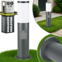Monzana MONZANA® Außenleuchte mit Steckdose IP44 Wetterfest Edelstahl E27