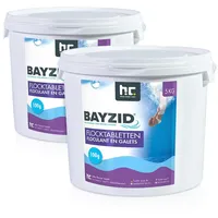 BAYZID® 2x 5 kg Flocktabletten für Pools in Eimer