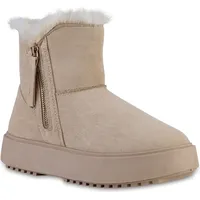 VAN HILL Damen Warm Gefütterte Winter Boots Stiefeletten Bequeme