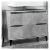 VidaXL Waschbeckenunterschrank Betongrau 80x33x60 cm Holzwerkstoff