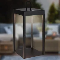 Brilo LED Laterne Luca Touch Dimmbar IP44 Spritzwassergeschützt Schwarz