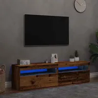 VidaXL TV-Schränke mit LED-Leuchten 2 Stk. Altholz-Optik Holzwerkstoff