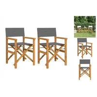 VidaXL Regiestühle 2 Stk. Klappbar Creme Massivholz Teak