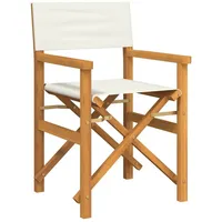 VidaXL Regiestuhl Klappbar Creme Massivholz Teak