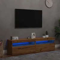 VidaXL TV-Schränke mit LED-Leuchten 2 Stk. Artisan-Eiche Holzwerkstoff