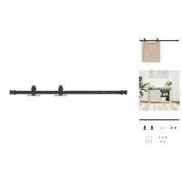VidaXL Schiebetürbeschlag Set für Schranktüren 91 cm Karbonstahl