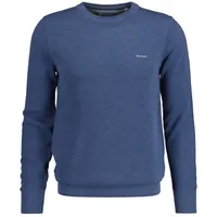 GANT Strickpullover mit Label-Stitching Modell PIQUE Jeansblau Melange, 4XL