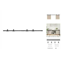 VidaXL Schiebetürbeschlag Set für Schranktüren 152 cm Karbonstahl
