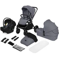 Lionelo MIKA Plus 3in1 Kombikinderwagen Grey Stone