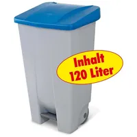 BRB-Lagertechnik Tret-Abfallbehälter 120 l Blau/Grau