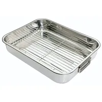 KitchenCraft Bratblech mit Gestell, Edelstahl-Bratblech, groß, 43 x 31