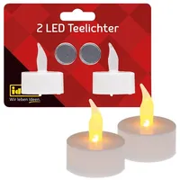 IDENA LED Teelichter 2 Stück weiß
