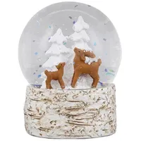 Hti-Living Schneekugel Rehfamilie weiß