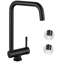 Anycee Wasserhahn Küche klappbar Schwarz, Hochdruck Vorfenster Küchenarmatur mit