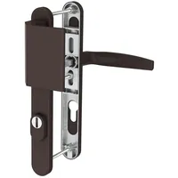 MS Beschläge Langschild Schmalrahmengarnitur 92mm Braun Stossgriff/Drücker 39-54mm Kernziehschutz