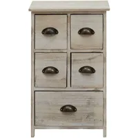 Mobili Rebecca Mobili Kommode weiß Holz, Rechteckig, 30x66x40 cm,