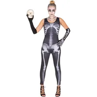 Tectake Skelett Jumpsuit Damen M