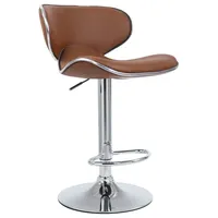 CLP 2er Set Barhocker Las Vegas Kunstleder hellbraun/chrom
