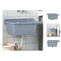 VidaXL Ausgussbecken Wandmontage Grau 60x40x28 cm Harz