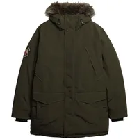 Superdry Everest Faux Fur Jacke Army Khaki Green S