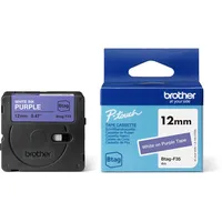 Brother Etiketten 12mm Weiß/Lila 4m