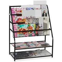 Relaxdays Zeitschriftenregal Metall, schwarz